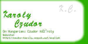 karoly czudor business card